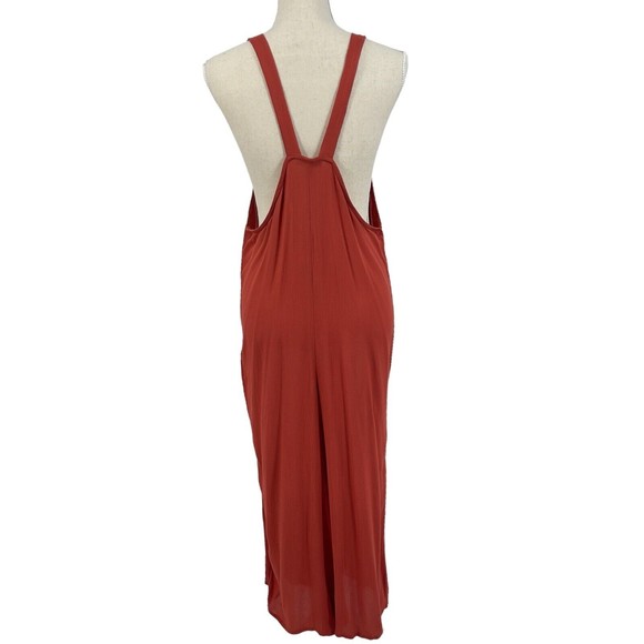 Topshop Womens Tort Ring Sleeveless Overalls Cropped Crepe Wide Leg Jumpsuit M - Picture 2 of 13